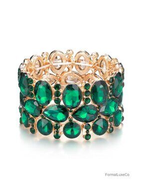 Marquise Rhinestone Stretch Bracelet Bridal Wedding Jewelry Alloy Crystal